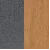 tmavě šedý materiál / nohy v barvě dřeva