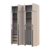 Kleiderschrank mit Schubladen und Aufsatzschrank Doros Kasper Kaschmir 2+2 LTD 180 × 50 × 245 cm (42005542)