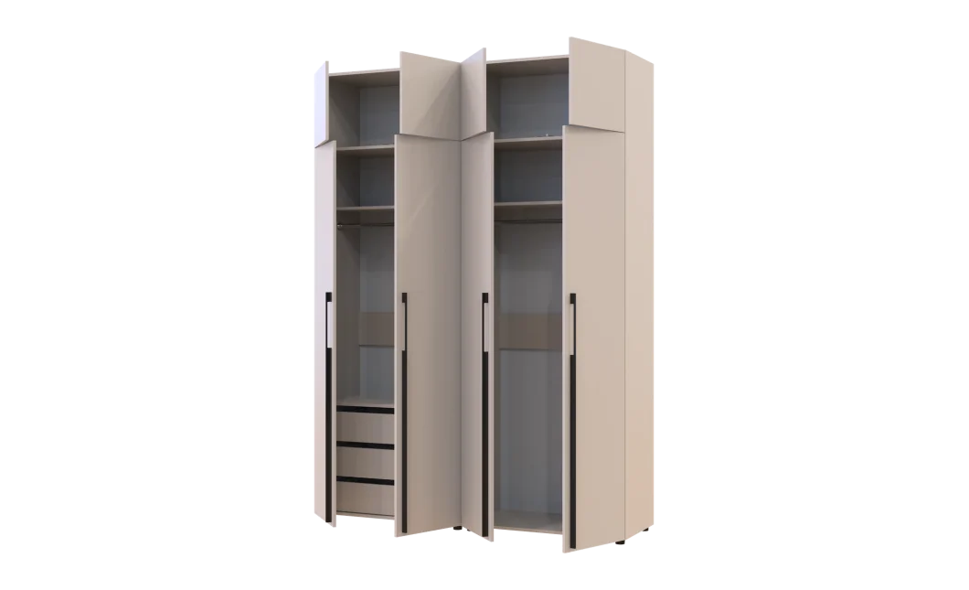 Kleiderschrank mit Schubladen und Aufsatzschrank Doros Kasper Kaschmir 2+2 LTD 180 × 50 × 245 cm (42005542)