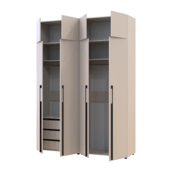Kleiderschrank mit Schubladen und Aufsatzschrank Doros Kasper Kaschmir 2+2 LTD 180 × 50 × 245 cm (42005542)