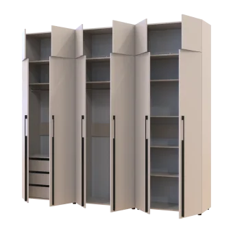 Kleiderschrank mit Schubladen, Regalen und Aufsatzschrank Doros Kasper Kaschmir 2+2+2 LTD 270 × 50 × 245 cm (42005732)