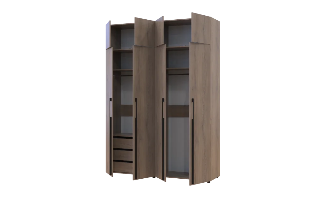 Kleiderschrank mit Schubladen und Aufsatzschrank Doros Kasper Cremona Cannolo 2+2 LTD 180 × 50 × 245 cm (42005543)