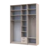 Šatní skříň Doros Rondi s věšákem, zrcadlem a vysokým nástavcem Kašmír 3 dvere 181x52x260 (42005407)