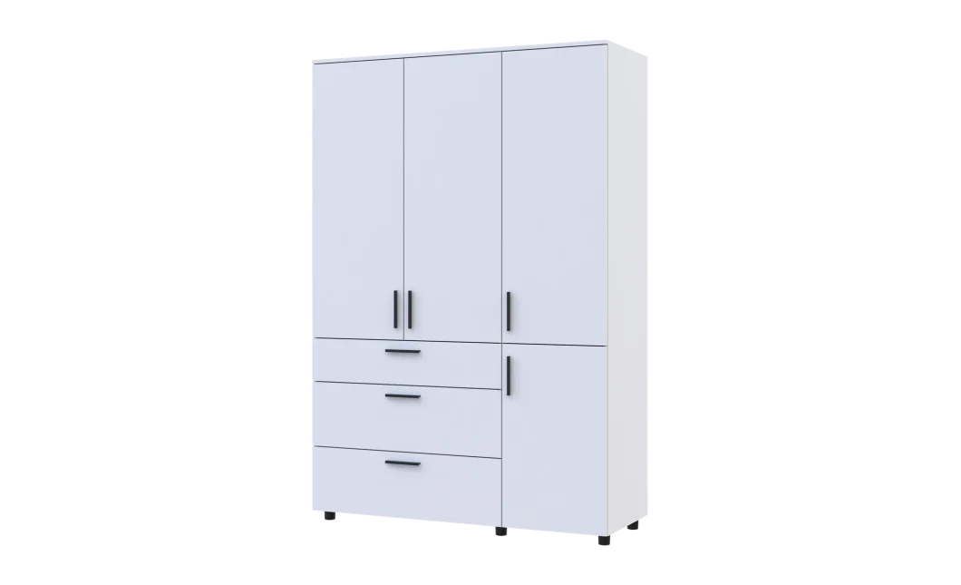Skříň na oblečení Doros Thorn Bílá 3 DTD/3Š tyč 135х51.6х200 (44900485)