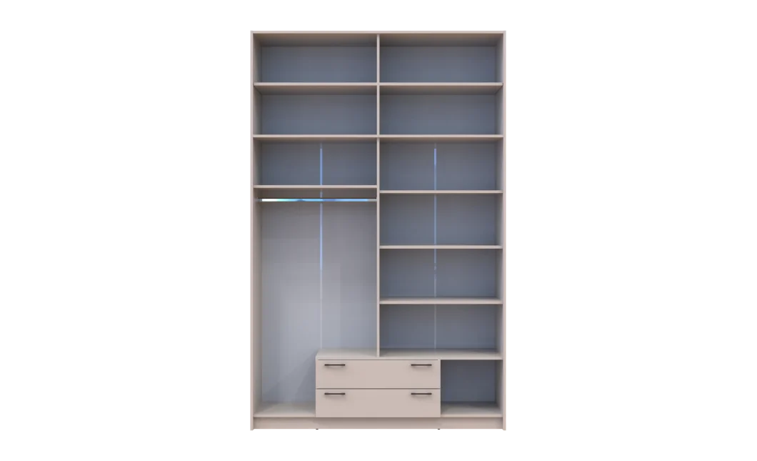 Šatní skříň Doros Rondy s s vysokým nástavcem a zrcadlem Kašmír 4 dvere 160x52x260 (80738489)