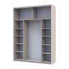 Šatní skříň s posuvnými dveřmi Doros G-Caiser Kašmír / Černá 1 DTD / 1 sklo / 3 části 180x60x240 (42005323)