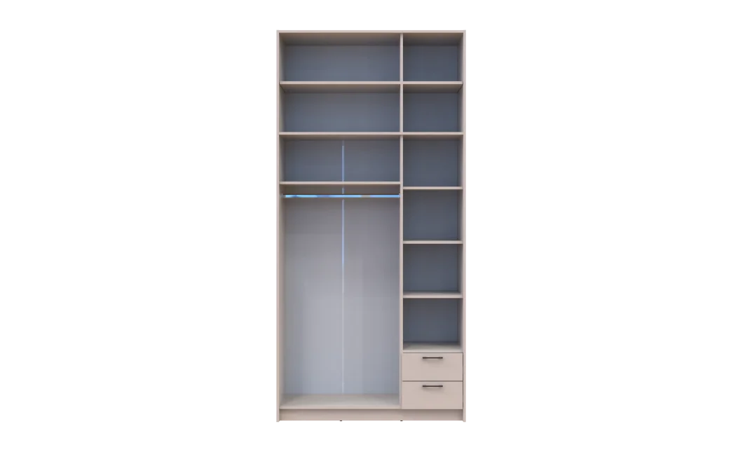 Šatní skříň Doros Rondy s s vysokým nástavcem a zrcadlem Kašmír 3 dvere 121x52x260 (80738486)