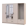 Šatní skříň Doros Rondi s věšákem a zrcadlem Kašmír 4 dvere 220x52x195 (42005402)
