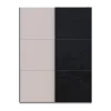 Šatní skříň s posuvnými dveřmi Doros G-Caiser Kašmír / Černá 1 DTD / 1 sklo / 3 části 180x60x240 (42005323)