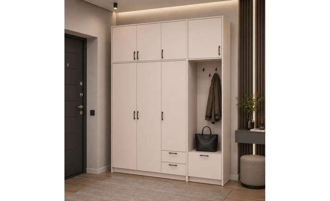 Šatní skříň Doros Rondi s věšákem a vysokým nástavcem Kašmír 3 dvere 181x52x260 (42005398)