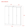 Sada Promo Šedá 2+2 dveře 180x48x204 (80737766)
