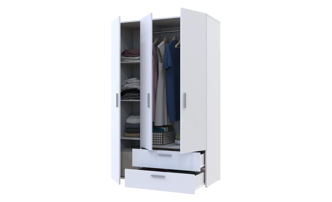 Skříň na oblečení Doros Ektor Bílý 3 dveře 116×49,5×180 (80737076)