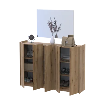 Botník se zrcadlem Doros Kassel Dub Evok 5 DTD 159×40×110 (42005502)