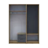 Šatní skříň Doros Rondi s věšákem a zrcadlem Dub Artisan / Grafit, 2 dvere 142×52×195 (42005271)