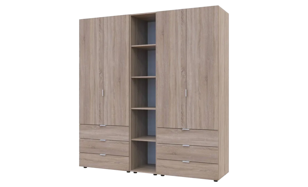 Set Doros Gelar s regálem Dub Sonoma 2+2 dveře 193,2 × 49,5 × 203,4 (42005044)