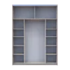 Šatní skříň s posuvnými dveřmi Doros G-Caiser Kašmír / Černá 1 DTD / 1 sklo / 3 části 180x60x240 (42005323)