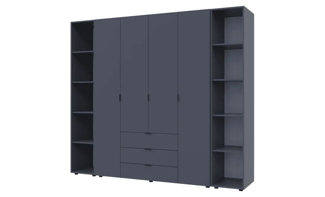 Set Doros Gelar se 2 regálů Grafit 4 dveře 231,4×49,5×203,4 (42005064)