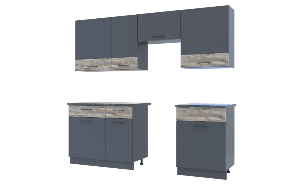 Kuchyně Doros Lea Grafit / vložky Klondike DTD 220×60×250 (80359569)