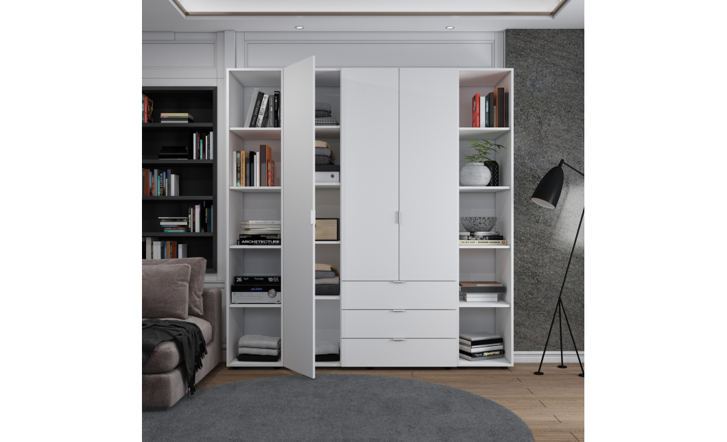 Set Doros Gelar se 2 regálů Bílý 3 dveře 192,6×49,5×203,4 (42005035)