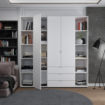 Set Doros Gelar se 2 regálů Bílý 3 dveře 192,6×49,5×203,4 (42005035)