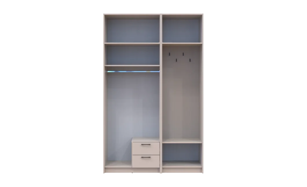 Šatní skříň Doros Rondi s věšákem a nástavcem Kašmír 2 dvere 142x52x236 (42005394)