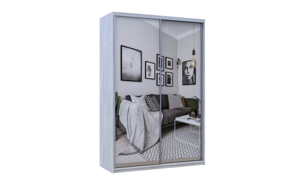 Šatní skříň Doros City Light Borovice Natti 2 zrcadla 150×60×225 (80736514)