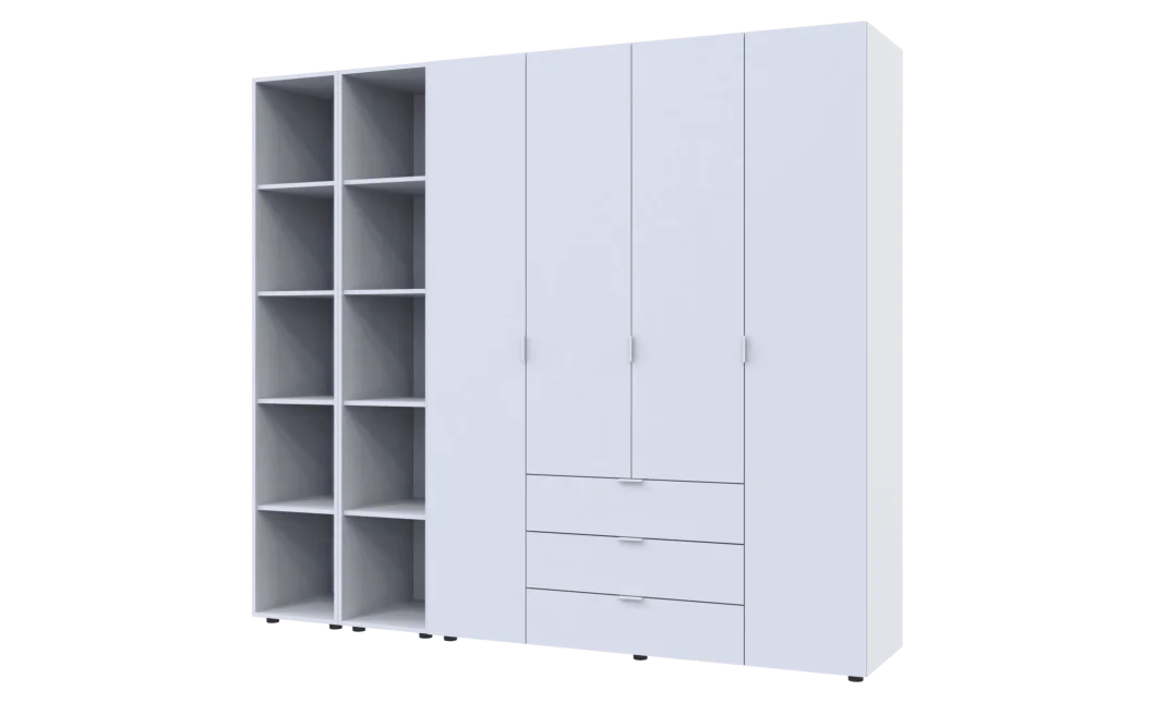 Set Doros Gelar se 2 regálů Bílý 4 dveře 231,4×49,5×203,4 (42005039)