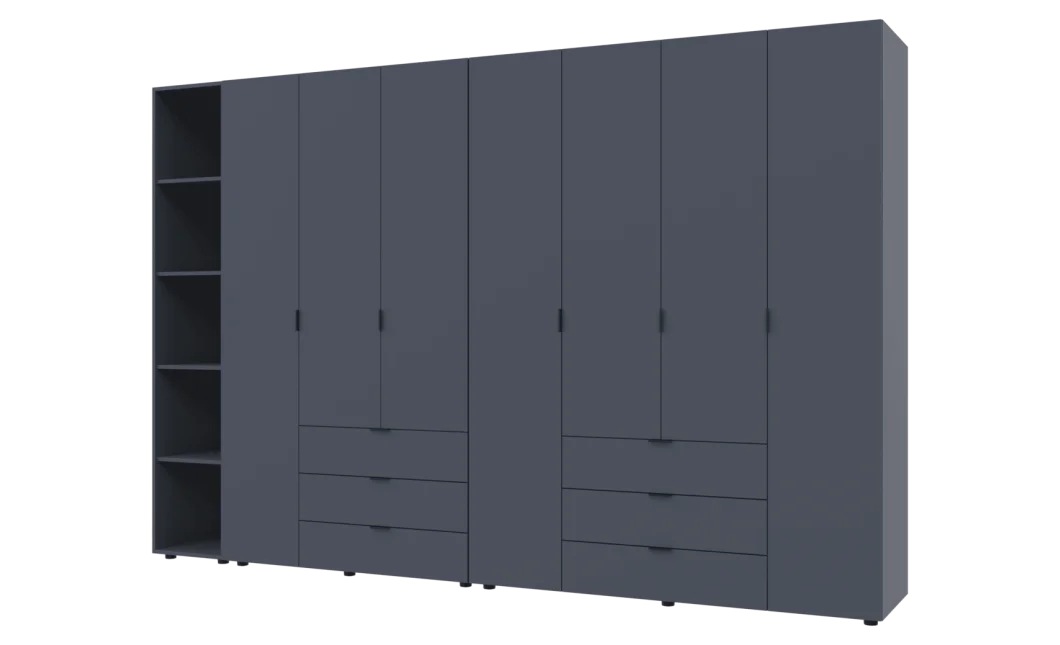 Set Doros Gelar s regálem Grafit 3+4 dveře 309,4×49,5×203,4 (42005062)