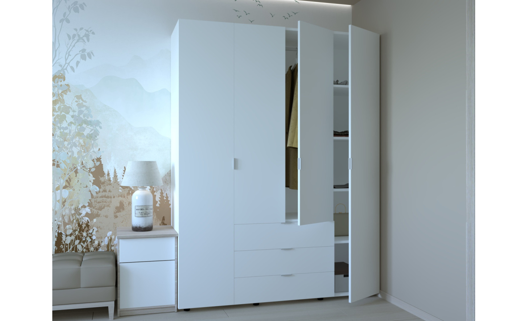 Šatní skříň Doros Gelar Bílá 4 DTD 155x49,5x203,4 (80397642)