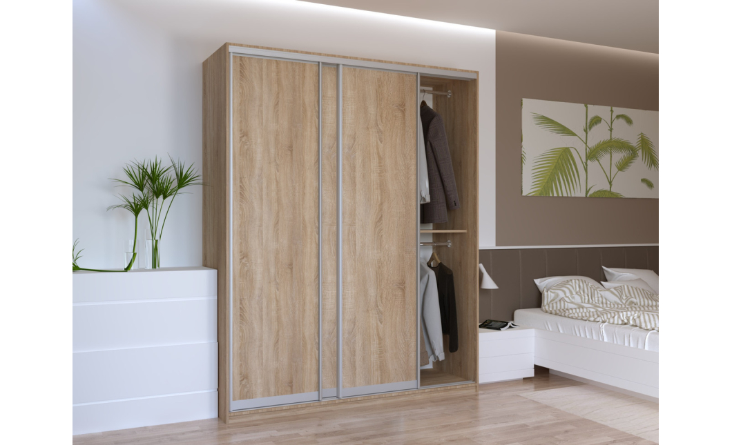 Šatní skříň Doros City Light Dub Sonoma 3 DTD 180×60×225 (42002003)