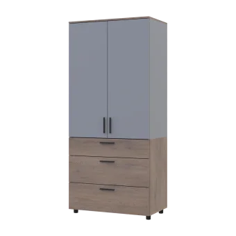 Skříň na oblečení Doros Thorn Cremona Cannolo/Šedá 2 DTD/3Š tyč 90х51.6х200 (44900457)
