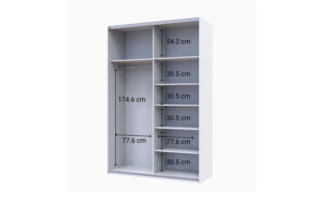 Skříň s posuvnými dveřmi Doros G-Caiser Bílá 2 DTD / 3 části 160x60x240 (42002104)
