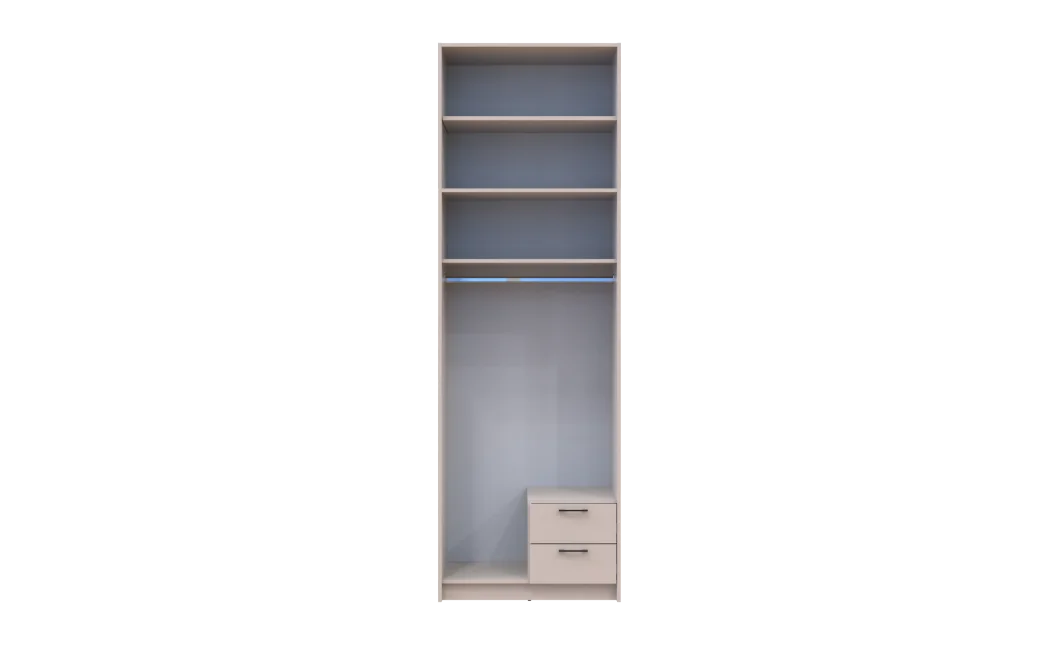 Šatní skříň Doros Rondy s s vysokým nástavcem  a zrcadlem Kašmír 2 dvere 82x52x260 (80738483)