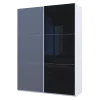 Skříň s posuvnými dveřmi Doros G-Caiser Bílá Grafit/Černá 1 DTD / 1 sklo / 3 části 180x60x240 (42005095)