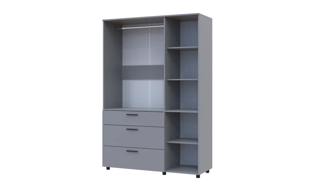 Skříň na oblečení Doros Thorn Šedá 3 DTD/3Š tyč 135х51.6х200 (44900489)