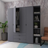 Set Doros Gelar s regálem Grafit 4 dveře 193,2×49,5×203,4 (42005063)