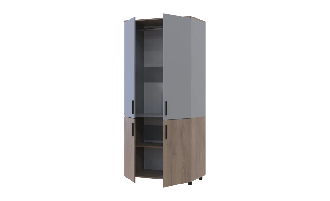 Skříň na oblečení Doros Thorn Cremona Cannolo/Šedá 2 DTD tyč 90х51.6х200 (44900455)
