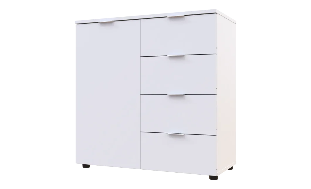 Komoda Doros Ron 1 1 dveře 4 zásuvky Bílý 80 × 38 × 81 (41516005)
