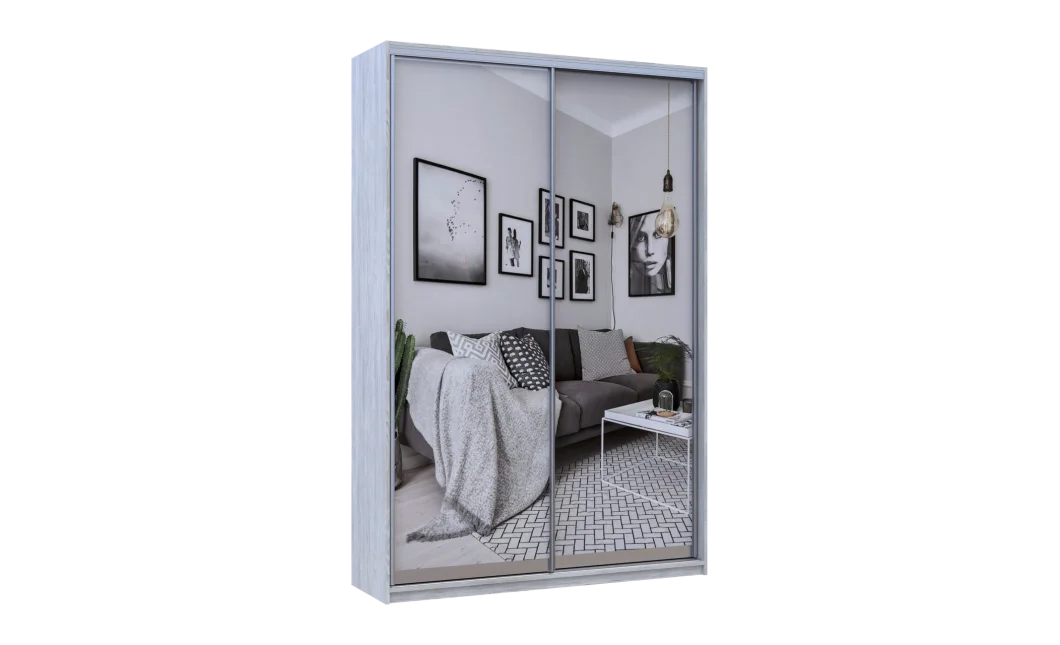 Šatní skříň Doros City Light Borovice Natti 2 zrcadla 120×60×225 (80736502)