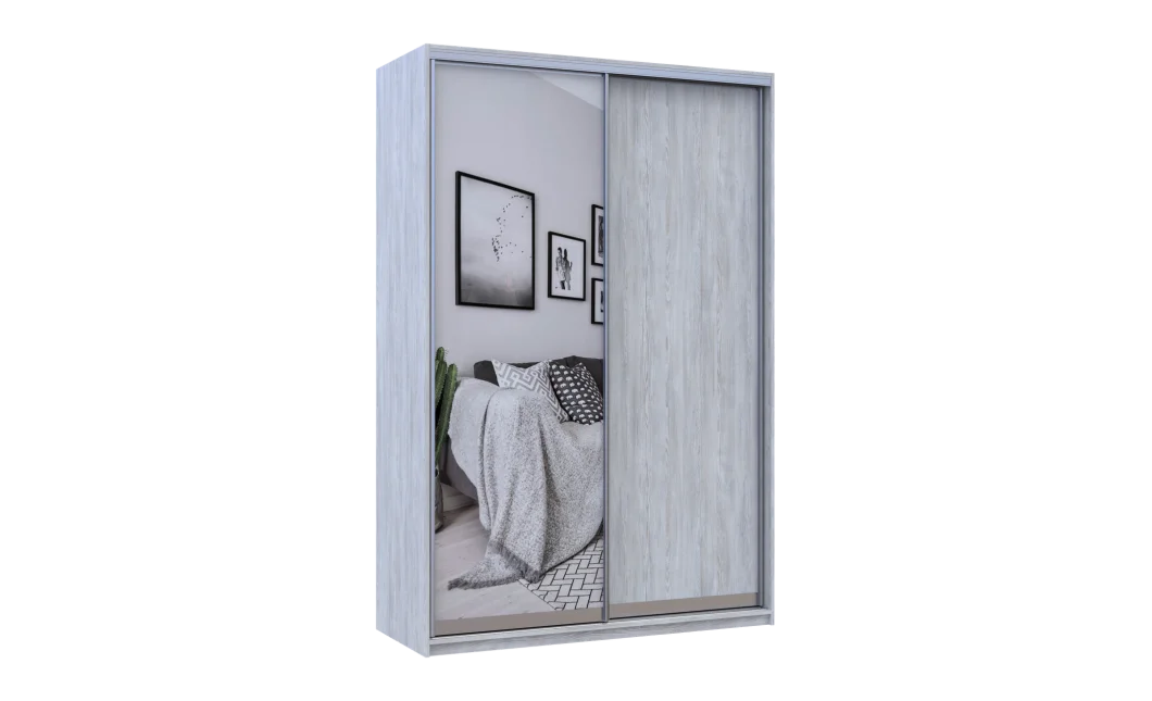 Šatní skříň Doros City Light Borovice Natti 1 DTD / 1 zrcadlo 150×60×225 (80736510)