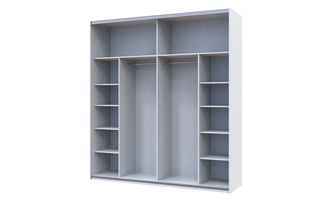 Šatní skříň Doros G-Caiser Bílá / Bílá vložka Dub Evok 2 DTD / 5 části 220×60×240 (44900283)