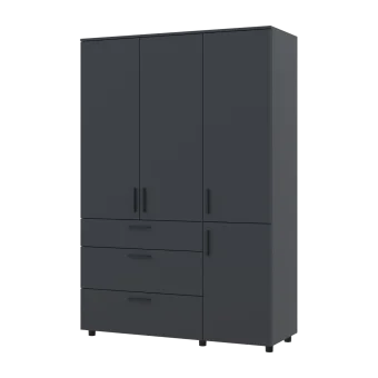 Skříň na oblečení Doros Thorn Antracit 3 DTD/3Š tyč 135х51.6х200 (44900493)