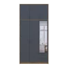Šatní skříň Doros Rondy s vysokou antresolou a zrcadlem Dub Artisan/Grafit 3 dvere 121×52×260 (42005190)
