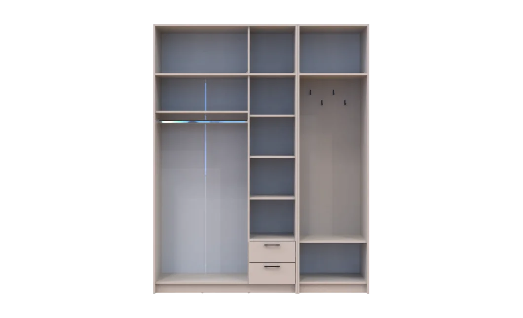 Šatní skříň Doros Rondi s věšákem a nástavcem Kašmír 3 dvere 181x52x236 (42005395)