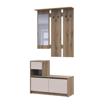 Předsíň Bela Dub Evok/Kašmír 1 DTD / 1 zrcadlo 100×40×210 (44900411)