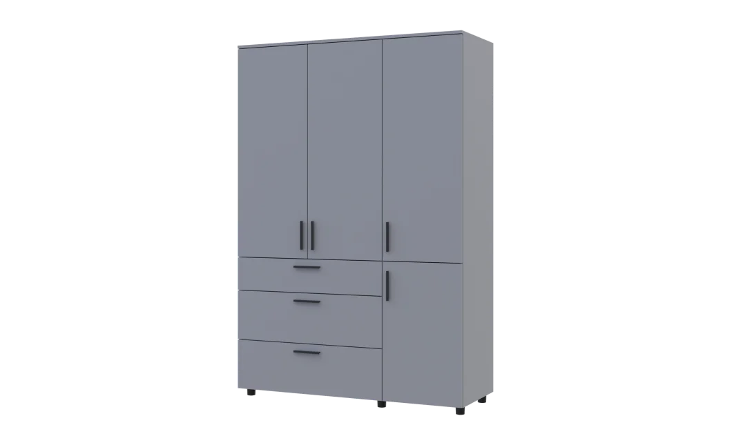 Skříň na oblečení Doros Thorn Šedá 3 DTD/3Š tyč 135х51.6х200 (44900489)