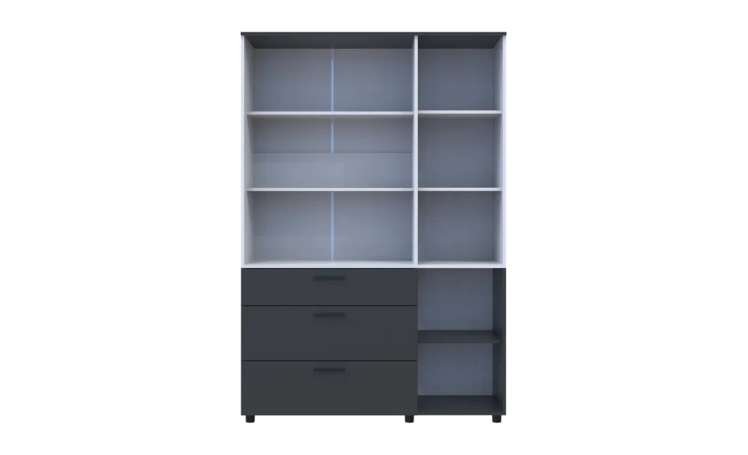 Skříň na oblečení Doros Thorn Antracit/Bílá 3 DTD/3Š police 135х51.6х200 (44900518)