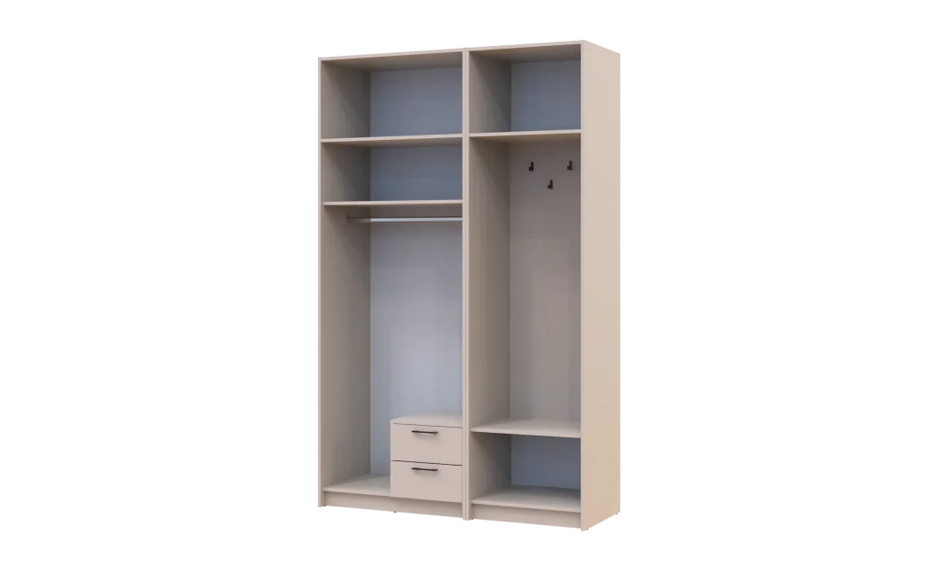 Šatní skříň Doros Rondi s věšákem a nástavcem Kašmír 2 dvere 142x52x236 (42005394)