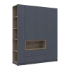 Šatní skříň s výklenkem a regálem Doros Dale Antracit/Dub Evok 3 dveře 178×52×220 (42005338)