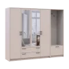 Šatní skříň Doros Rondi s věšákem a zrcadlem Kašmír 4 dvere 220x52x195 (42005402)